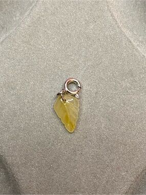 S925 Yellow Jadeite Leaf Charm or Pendant | Natural type A Jadeite
